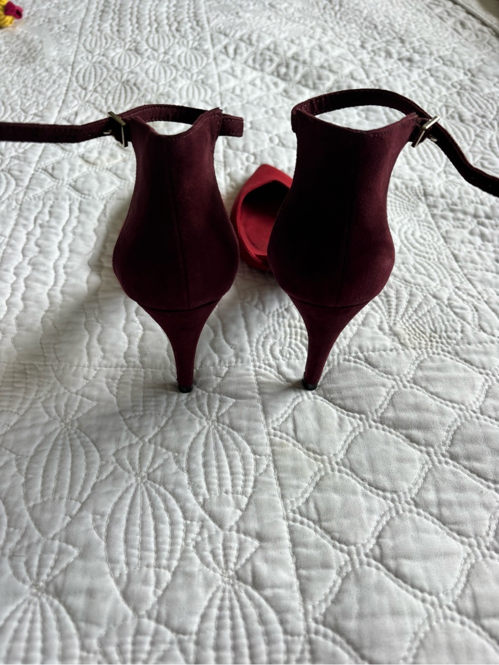 Zara Ankle-Strap Pointed Toe Heels in Red - Women's SZ 6 Polished Old Money - Picture 3 of 5